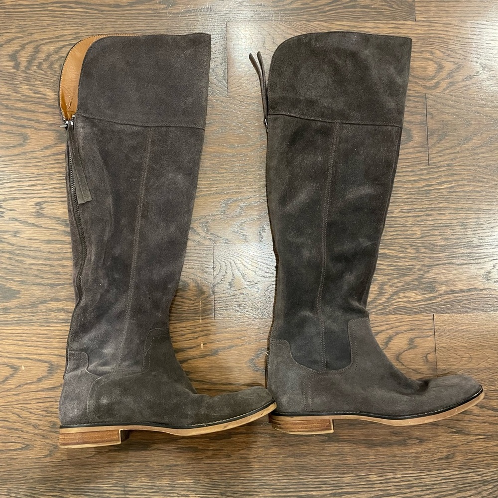 Franco Sarto Carlisle Boots - 7.5 knee high. Grey Suede